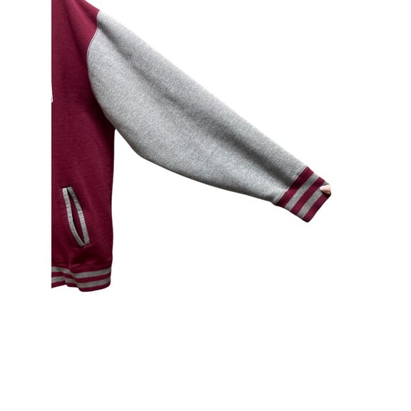Colorado Logo Hooded Varsity Button Down Jacket Burgundy Size 2X Preppy Casual - Picture 10 of 15